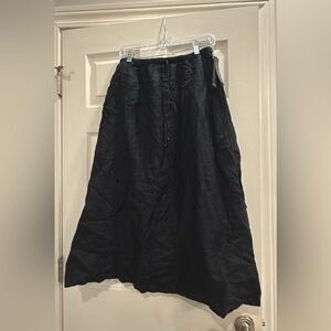 Elegant Black Linen Women's Skirt